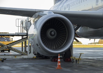 Aircraft turbine on maintenance