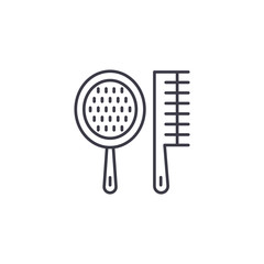 Spa combs linear icon concept. Spa combs line vector sign, symbol, illustration.