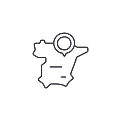 Spain map linear icon concept. Spain map line vector sign, symbol, illustration.