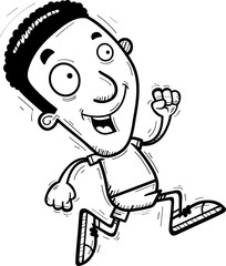 Cartoon Black Man Running