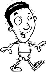 Cartoon Black Man Walking