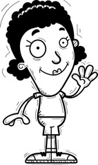 Cartoon Black Woman Waving