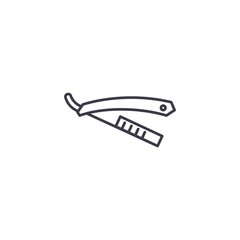 Straight razor linear icon concept. Straight razor line vector sign, symbol, illustration.