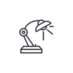 Table lamp linear icon concept. Table lamp line vector sign, symbol, illustration.