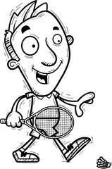 Cartoon Badminton Player Walking