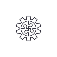 Teamwork scheme linear icon concept. Teamwork scheme line vector sign, symbol, illustration.