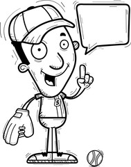 Cartoon Black Baseball Player Talking