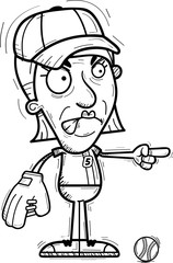 Angry Cartoon Senior Baseball Player