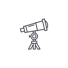 Telescope linear icon concept. Telescope line vector sign, symbol, illustration.