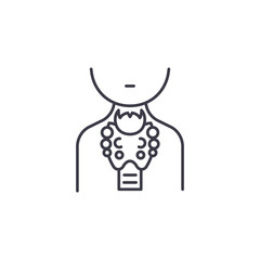 Thyroid gland linear icon concept. Thyroid gland line vector sign, symbol, illustration.