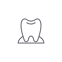 Tooth linear icon concept. Tooth line vector sign, symbol, illustration.