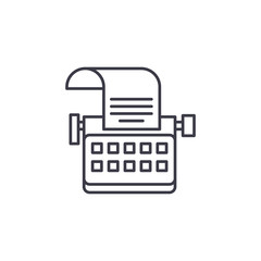 Typewriter linear icon concept. Typewriter line vector sign, symbol, illustration.