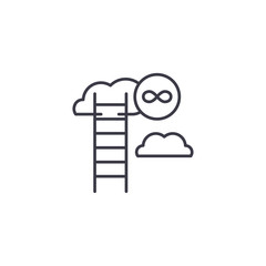 Unending growth linear icon concept. Unending growth line vector sign, symbol, illustration.