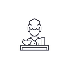 Waitress linear icon concept. Waitress line vector sign, symbol, illustration.