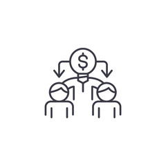 Workers linear icon concept. Workers line vector sign, symbol, illustration.