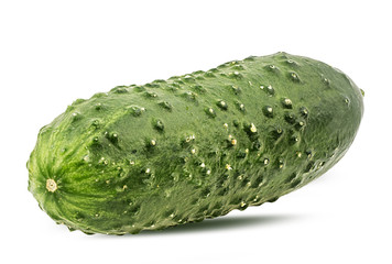 Fresh cucumber isolated on white background with clipping path