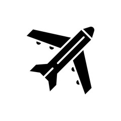 Air freight black icon concept. Air freight flat  vector symbol, sign, illustration.