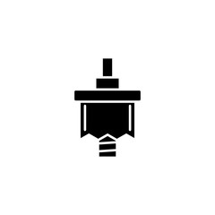 Bushing process black icon concept. Bushing process flat  vector symbol, sign, illustration.