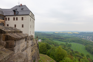 Fototapeta na wymiar Fortress Konigstein. Mountain fortress in Saxon Switzerland. 