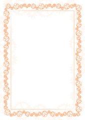 Fototapeta premium Orange frame and border with gear-type mechanism