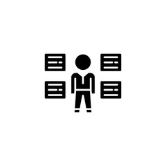 Fototapeta premium Businessman skills black icon concept. Businessman skills flat vector symbol, sign, illustration.