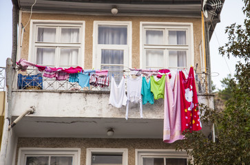 linen on the balcony