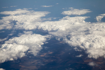 earth and clouds. the view from the plane