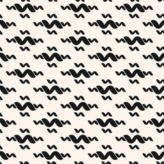 Vector funky minimalist monochrome seamless pattern. Black and white texture