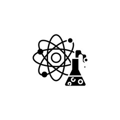 Chemistry black icon concept. Chemistry flat  vector symbol, sign, illustration.