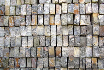 Staple of old bricks - background