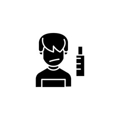 Injection black icon concept. Injection flat  vector symbol, sign, illustration.