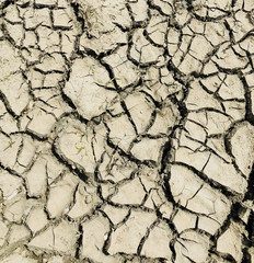 cracked dry soil after haevy rain ground top close up