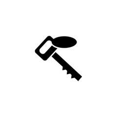 Key black icon concept. Key flat  vector symbol, sign, illustration.