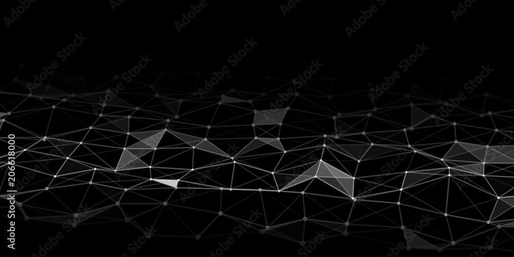 Wall mural Abstract technology background with connecting dots and lines. Network concept. Data technology.