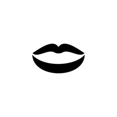 Lips black icon concept. Lips flat  vector symbol, sign, illustration.