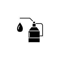 Machine oil black icon concept. Machine oil flat  vector symbol, sign, illustration.