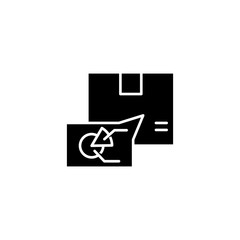 Mail marketing systems black icon concept. Mail marketing systems flat  vector symbol, sign, illustration.