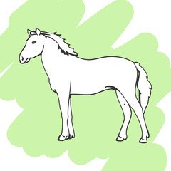 Horse in forward motion vector