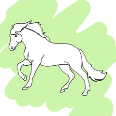 Horse in forward motion vector