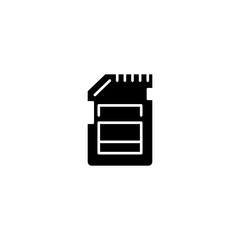 Memory card black icon concept. Memory card flat  vector symbol, sign, illustration.