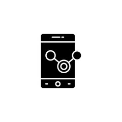 Mobile internet black icon concept. Mobile internet flat  vector symbol, sign, illustration.