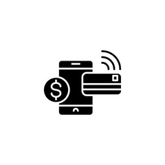 Mobile payments black icon concept. Mobile payments flat  vector symbol, sign, illustration.