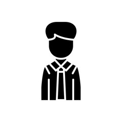 Office employee black icon concept. Office employee flat  vector symbol, sign, illustration.