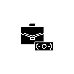 Official bribery black icon concept. Official bribery flat  vector symbol, sign, illustration.