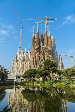 The Cathedral of La Sagrada Familia by the architect Antonio Gaudi, Catalonia, Barcelona Spain