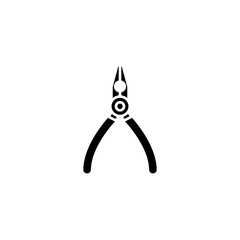 Pliers black icon concept. Pliers flat  vector symbol, sign, illustration.