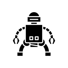 Production of androids black icon concept. Production of androids flat  vector symbol, sign, illustration.