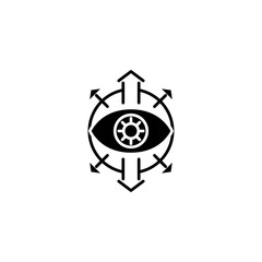 Project vision black icon concept. Project vision flat  vector symbol, sign, illustration.