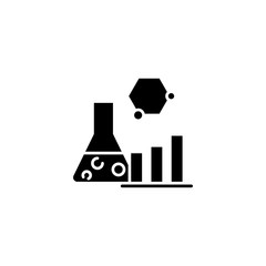 Research analysis black icon concept. Research analysis flat vector symbol, sign, illustration.
