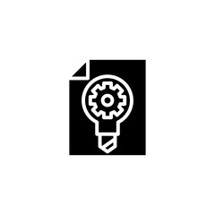 Research development plan black icon concept. Research development plan flat  vector symbol, sign, illustration.